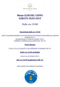 menu CLUB DEL TAPPO